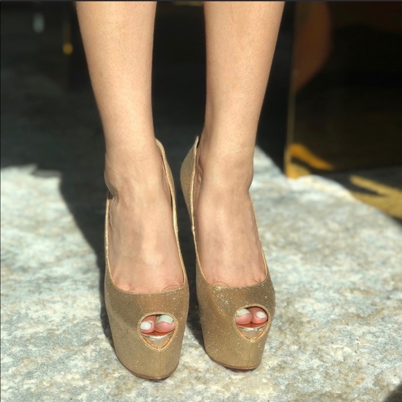 Loubuotin Highness 160 mm Gold glitter platform!! - Picture 3 of 13